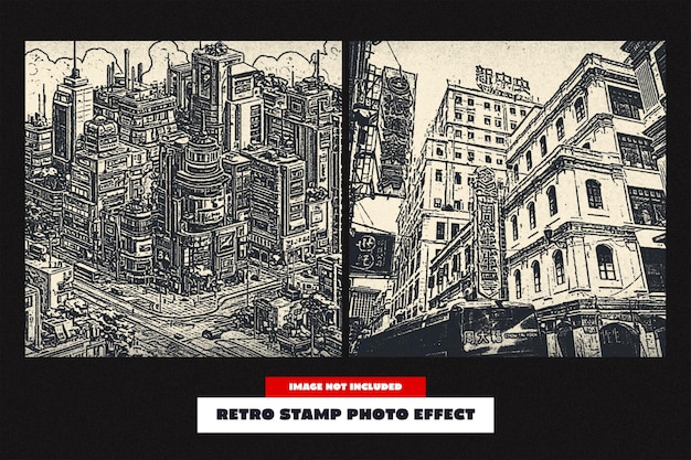 Effetto foto retro di francobollo per Square