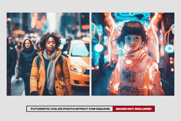Effetto fotografico a colori futuristico per Square