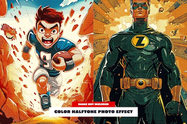 Effetto fotografico a mezza tonalità a colori per manifesto