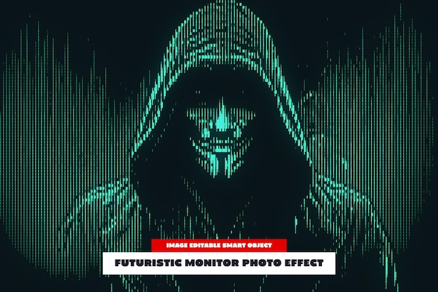 Effetto fotografico del monitor futuristico