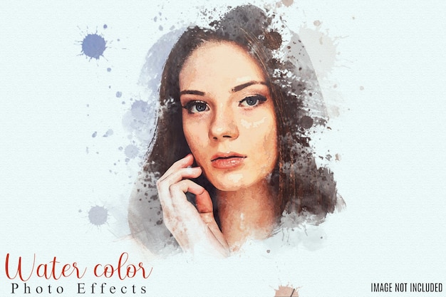 Effetto fotografico dell'illustrazione della donna ad acquerello