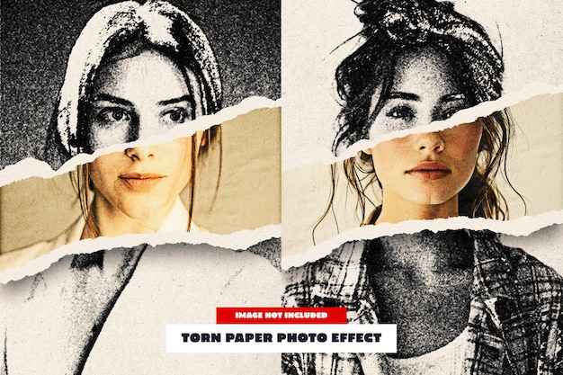 Effetto fotografico di carta strappata per manifesto
