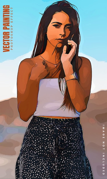 Effetto fotografico di pittura vettoriale PSD premium