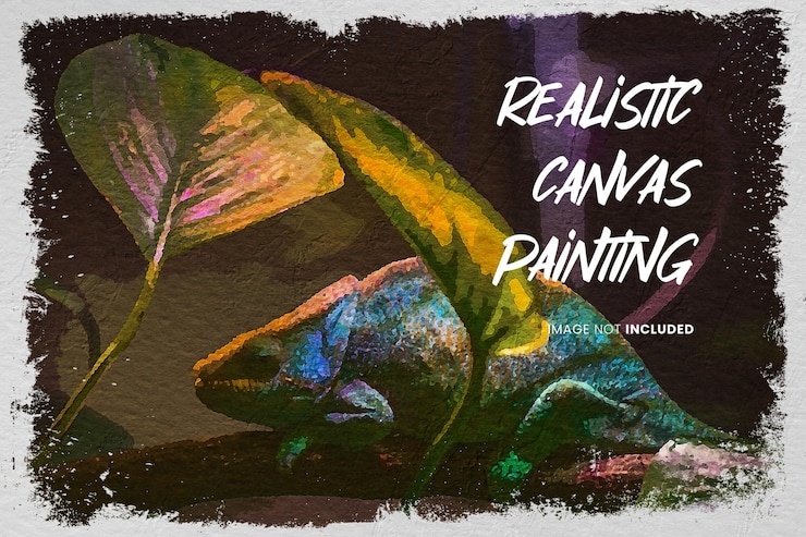 PSD effetto fotografico realistico di pittura psd