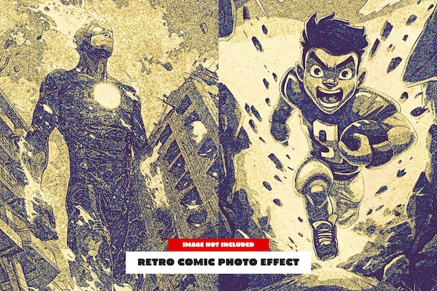 Effetto fotografico retro-comico per manifesto