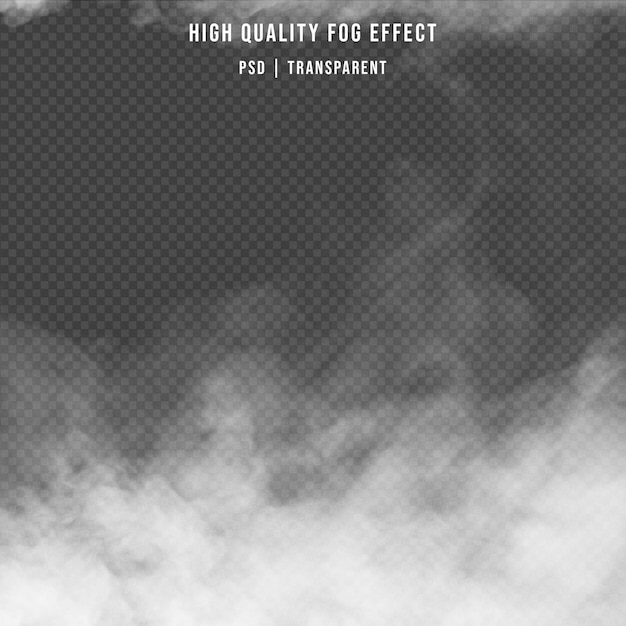 Effetto fumo bianco nebbioso realistico isolato su sfondo trasparente Effetto fumo sovrapposto