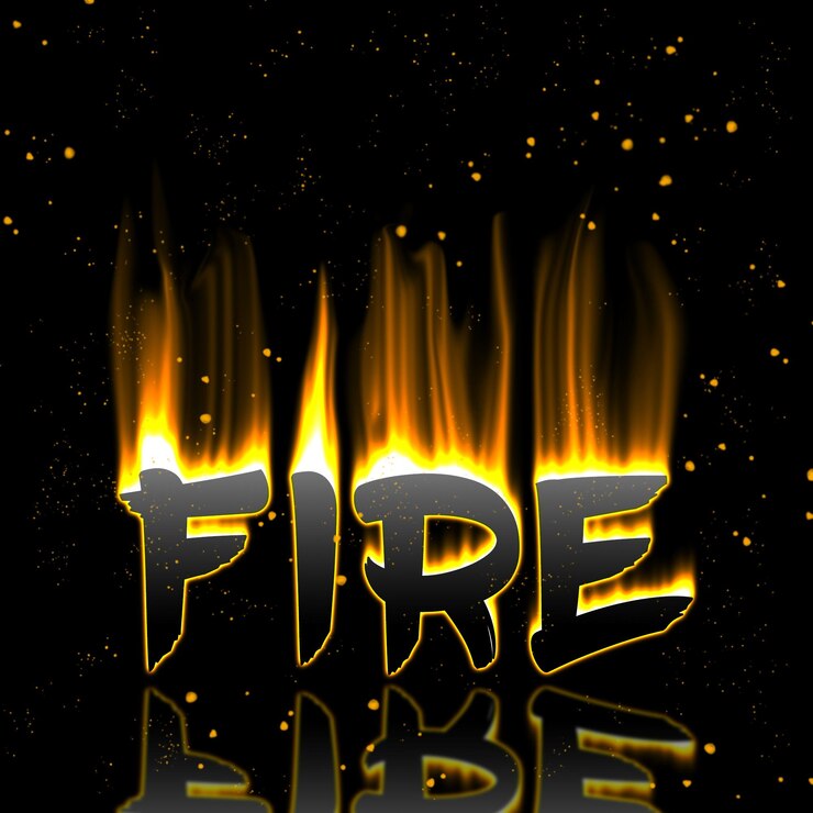 PSD effetto fuoco sui testi elemento grafico vettoriale immagini png psd