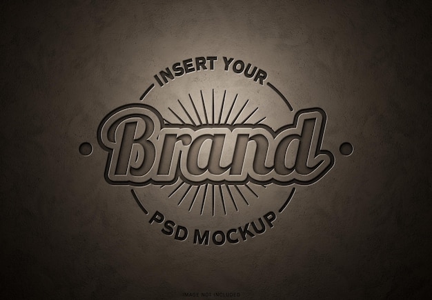 Effetto logo inciso in pietra di cemento Mockup