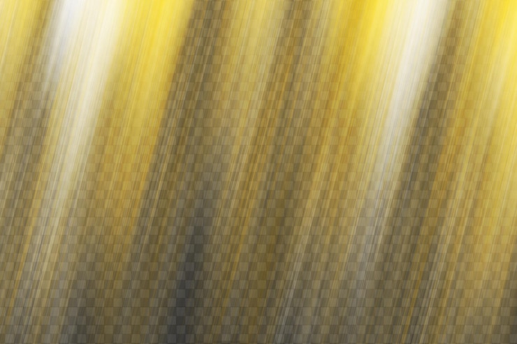 PSD effetto luce astratto in colore giallo e bianco isolato su sfondo trasparente effetto raggi solari
