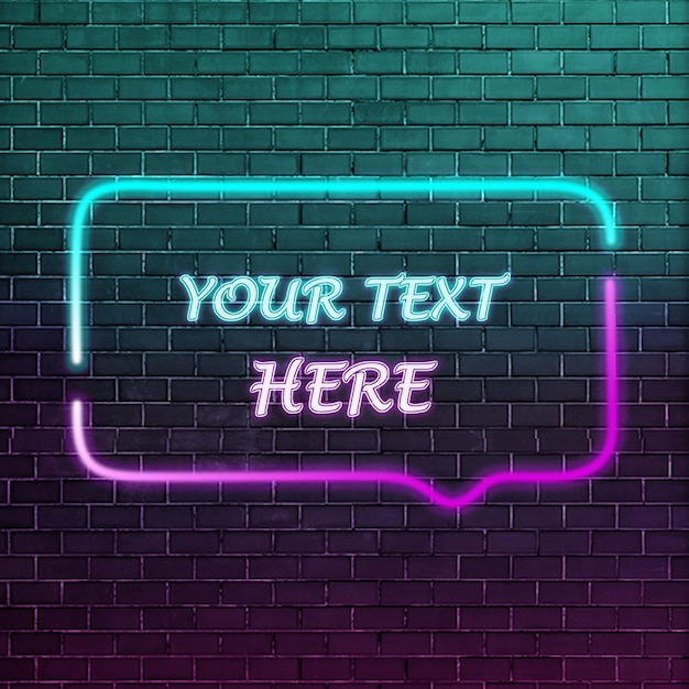 Effetto luminoso al neon del cartello del nome modificabile