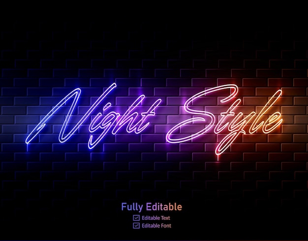 Effetto neon per logo effetto testo neon e mockup effetto luce stile neon