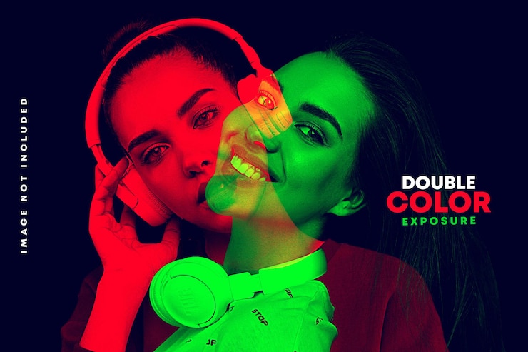 PSD effetto psd a doppia esposizione a colori