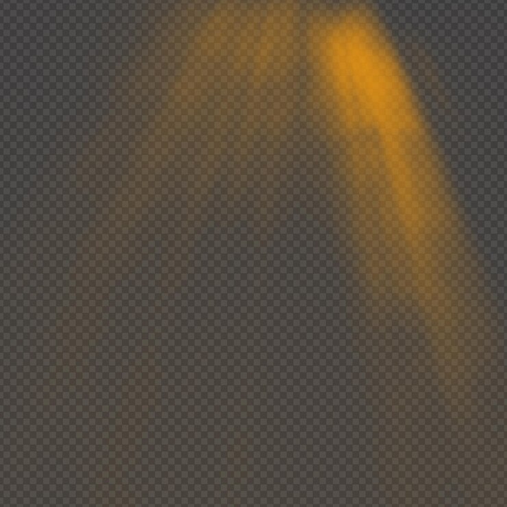 PSD effetto realistico dei raggi di luce gialla isolato su sfondo trasparente effetto realistico della luce solare