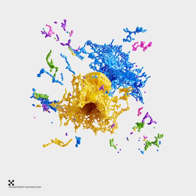 Effetto Splash di colore Holi giallo e blu dinamico