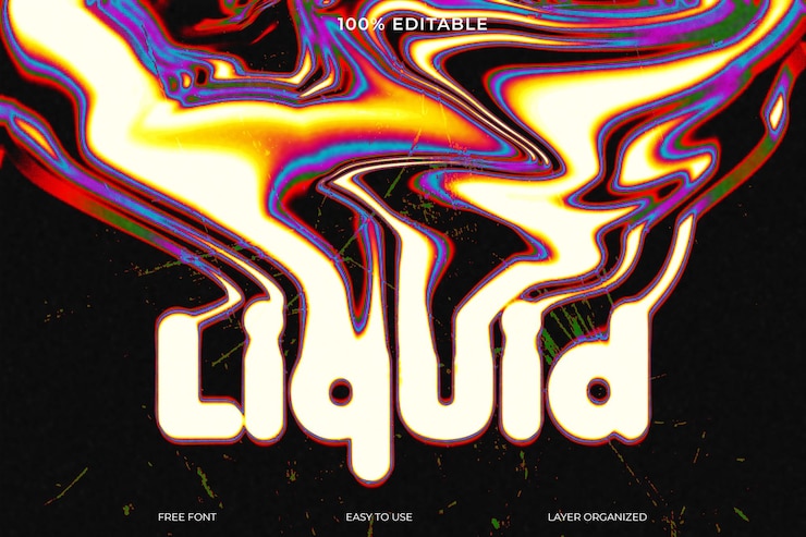 PSD effetto stile font liquido fuso