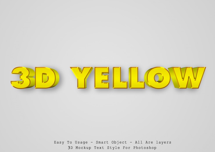PSD effetto stile testo giallo 3d