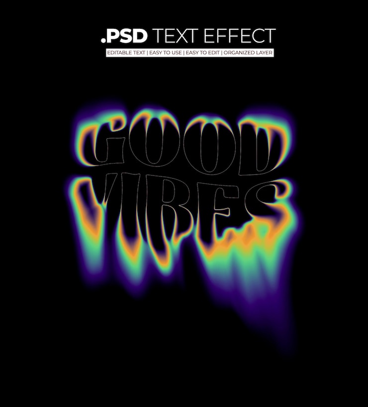 PSD effetto stile testo good vibes
