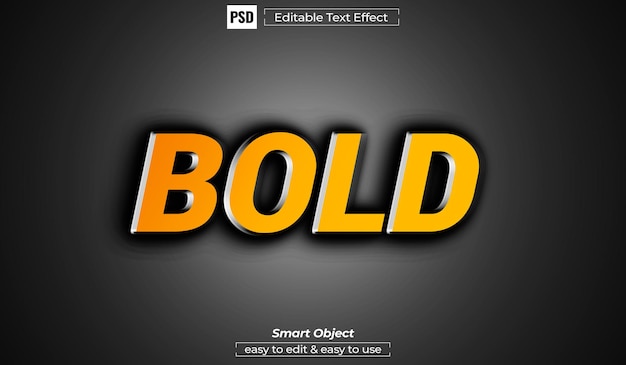 Effetto stile testo in grassetto PSD 3D