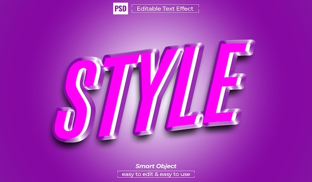 Effetto stile testo tipo stile PSD 3D