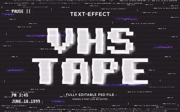 Effetto tapetext Vhs