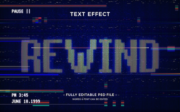 Effetto tapetext Vhs