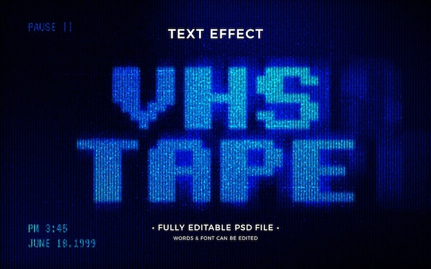Effetto tapetext Vhs