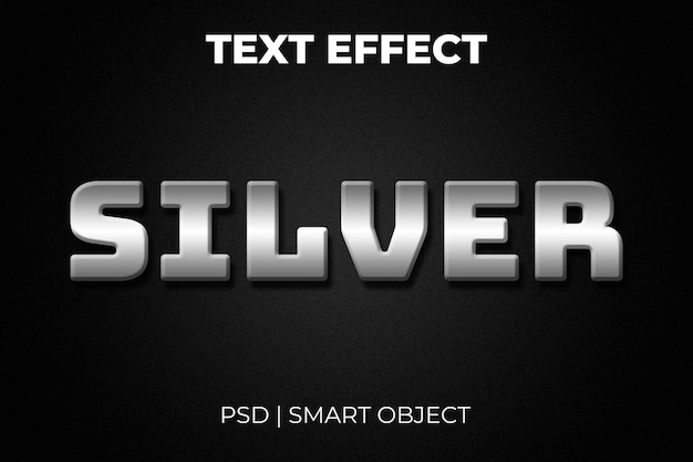 Effetto testo 3D argento