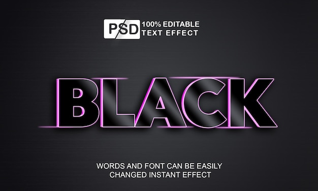 Effetto testo 3d Black Friday con illuminazione