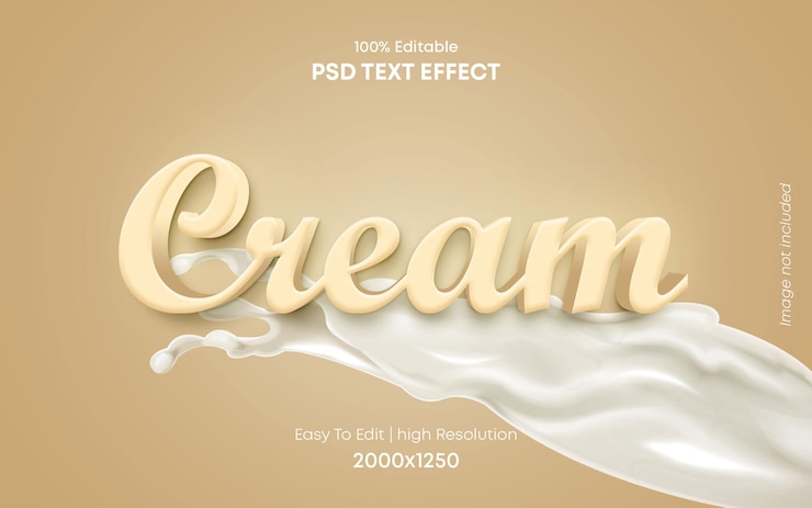 PSD effetto testo 3d crema