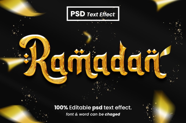 Effetto testo 3d di Ramadan Mubarak