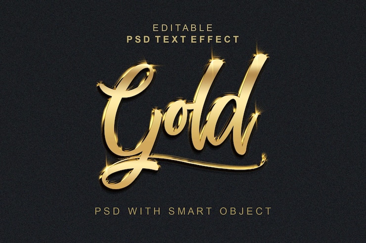 PSD effetto testo 3d dorato
