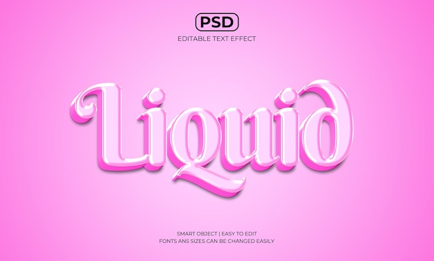 Effetto testo 3D modificabile liquido