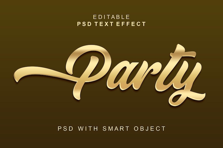 PSD effetto testo 3d per feste