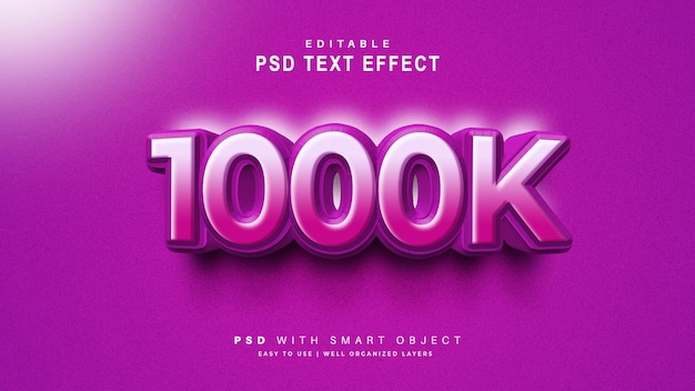 Effetto testo 3D PSD 1000K completamente modificabile