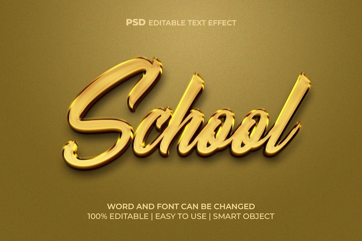 PSD effetto testo 3d scuola