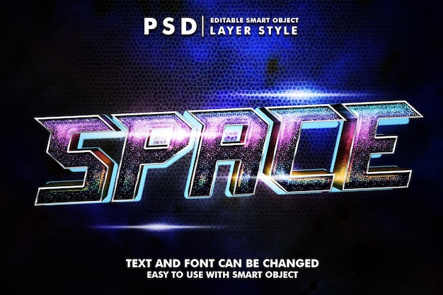 Effetto testo 3d spaziale psd premium