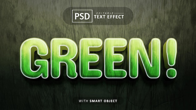 Effetto testo 3d verde modificabile