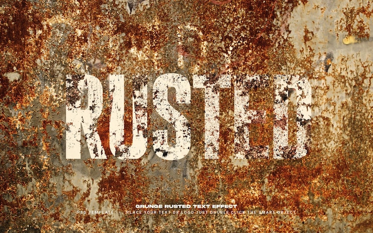 PSD effetto testo arrugginito grunge