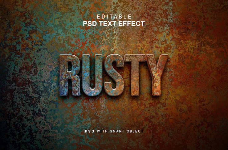 PSD effetto testo arrugginito