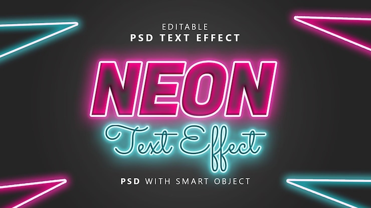PSD effetto testo bagliore al neon