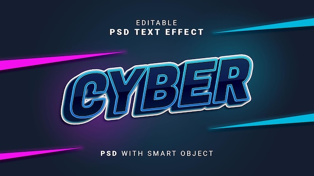 Effetto testo bagliore cyber 3D