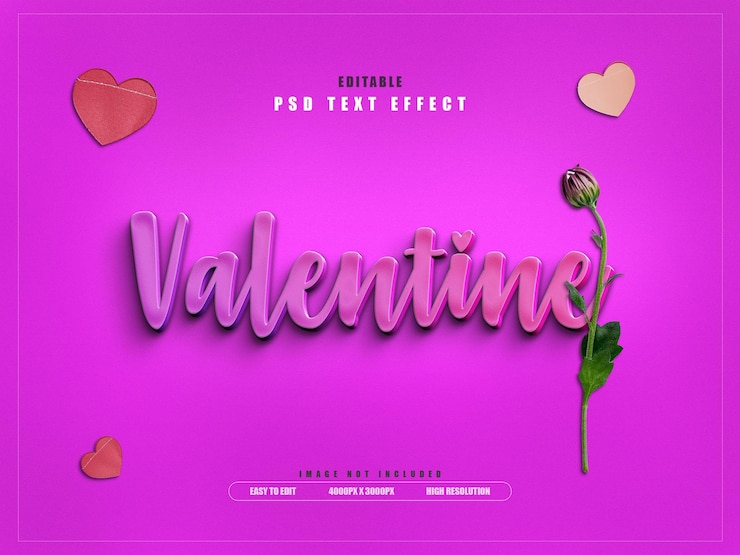 PSD effetto testo di san valentino