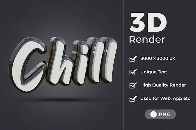 Effetto testo elegante 3D Chill