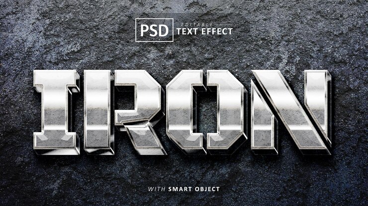 Effetto testo ferro 3d modificabile