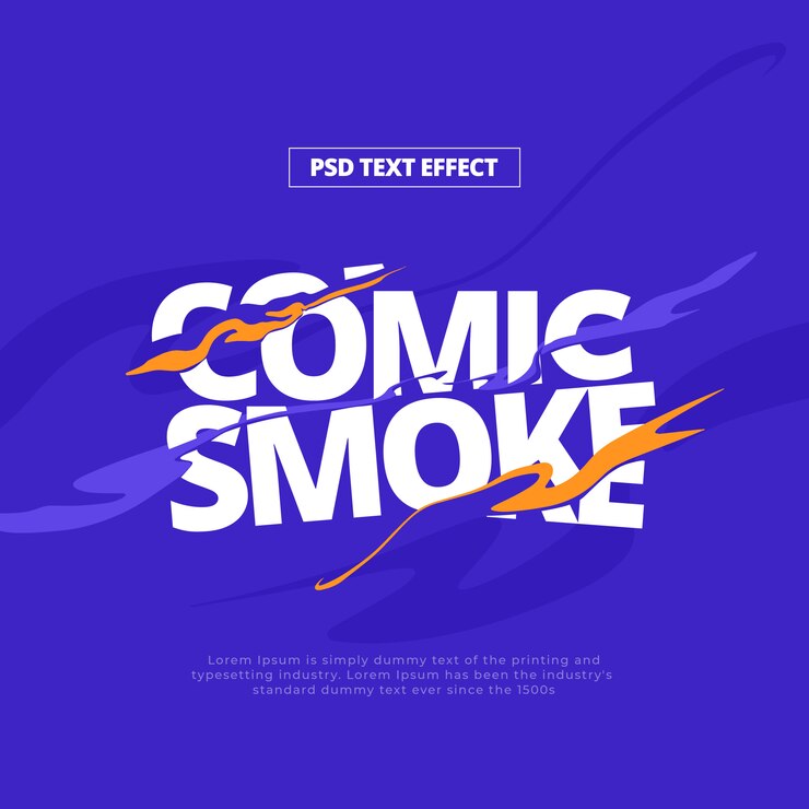 PSD effetto testo fumo fumetti