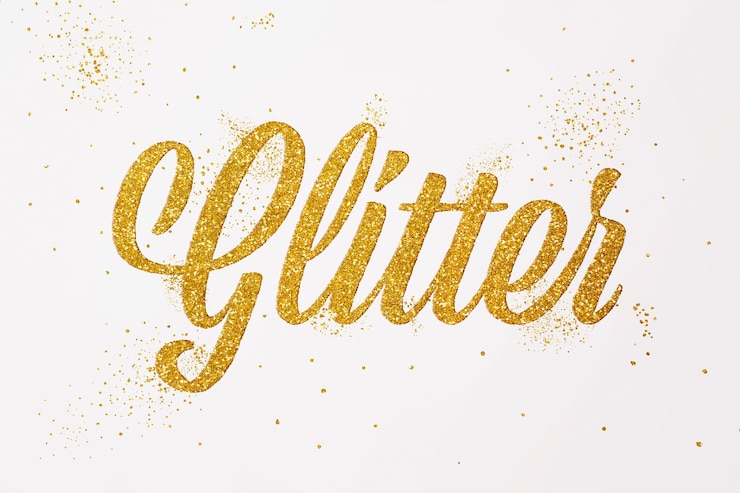 PSD effetto testo glitter oro