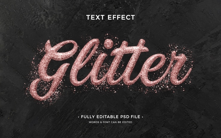 PSD effetto testo glitterato