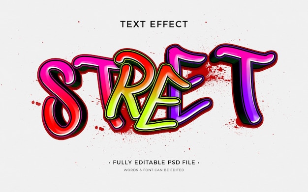 Effetto testo graffiti colorati