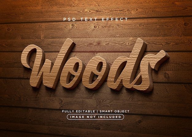 Effetto testo in legno in stile 3D