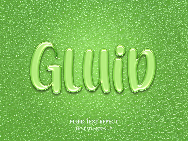 Effetto testo liquido su superficie verde
